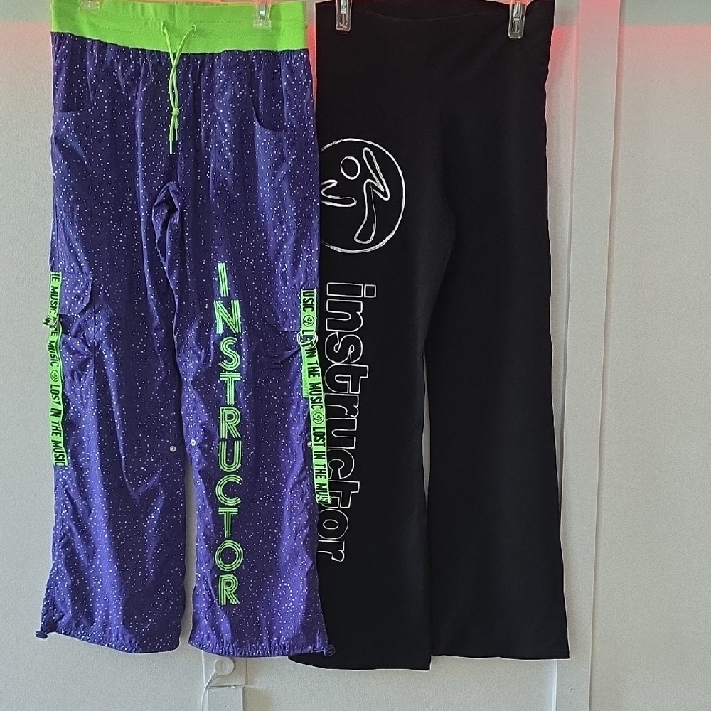 Zumba Fitness Instructor Pants - Purple and Black LOT 2!